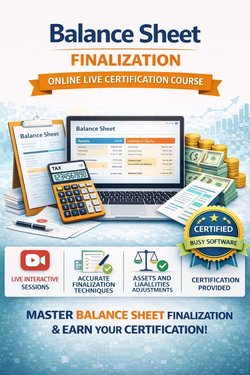 Balance Sheet finalisation Course in Delhi NCR